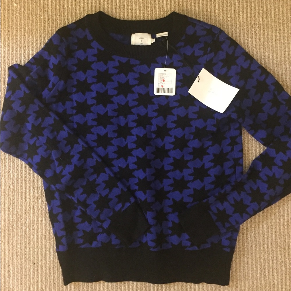 NWT Blue & Black Star Sweater by Alice & UO